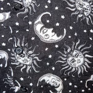 🌙 5/25 Celestial Sun Moon Stars Button Front Skirt